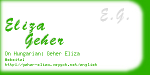 eliza geher business card